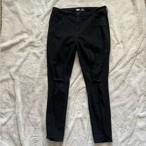 Old Navy Black Distressed Skinny Jeans